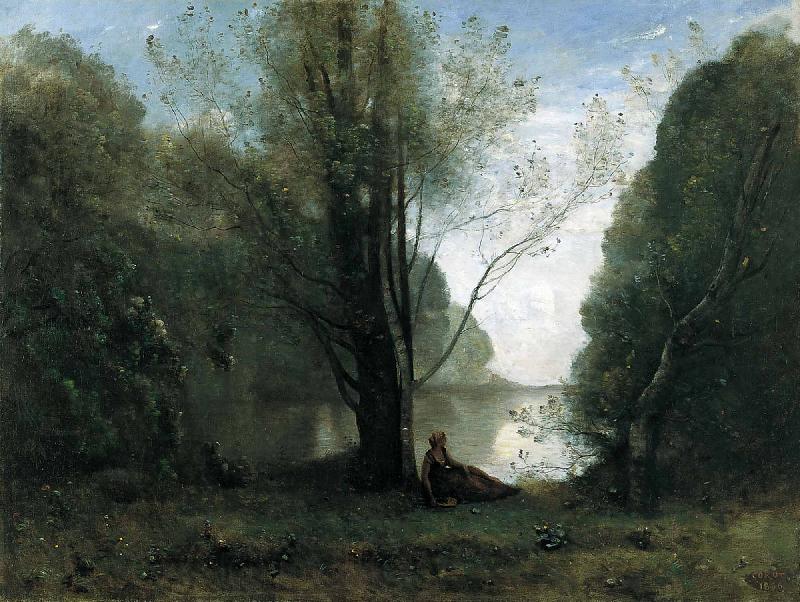 Jean Baptiste Camille  Corot Solitude Recollection of Vigen Limousin Norge oil painting art